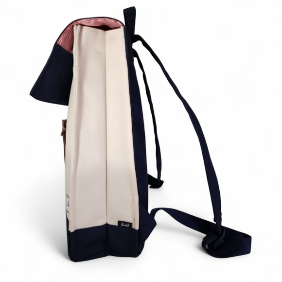 HERSCHEL SUPPLY CO. unisex cream navy colorblock City Mid Volume backpack - Picture 6 of 16
